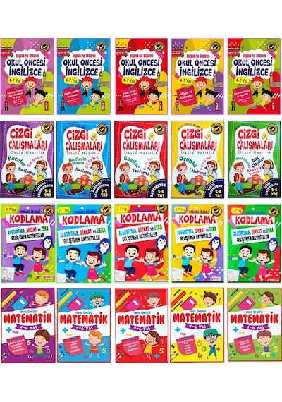 Okul Öncesi Matematik Ingilizce Çizgi Çalışması ve Kodlama Eğiti