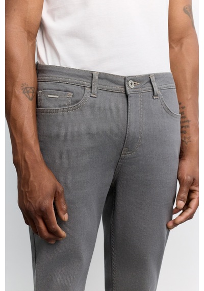 Avva Erkek Gri Eskitme Yıkamalı Pamuklu Elastan Comfort Slim Fit Jean Pantolon A62y3532