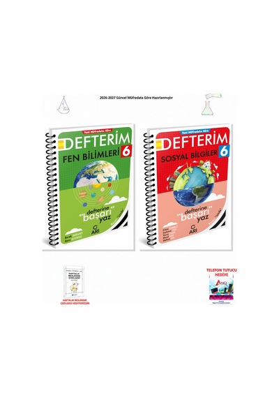 2026-2027 Arı Yayıncılık 6. Sınıf Tüm Dersler 2 Kitap Set Defterim F-s
