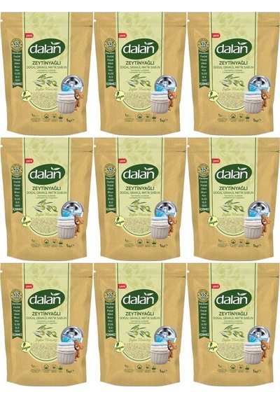 Dalan Zeytin Mucizesi Zeytinyağlı Granül Matik Sabun Tozu 32 Yıkama 9 x 1 KG