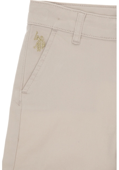 U.S. Polo Assn. Kız Çocuk Bej Cepli Dokuma Şort 50309143-VR011