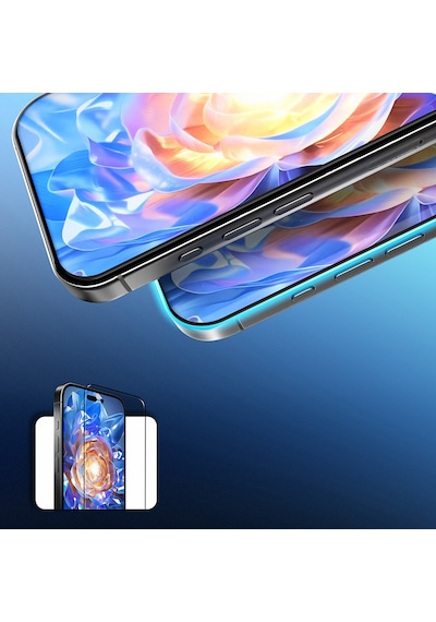 Apple iPhone 15 Uyumlu Plus Mohseven Safir Coating Hd Temperli Cam Ekran Koruyucu Şeffaf