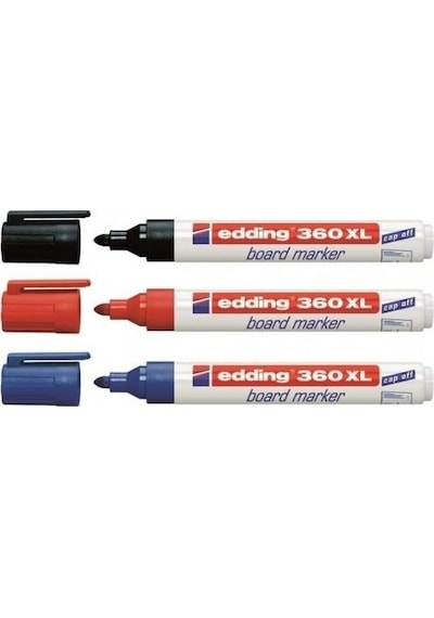 Edding 360 Xl Beyaz Tahta Kalemi 3 Lü Paket Kırmızı Siyah Mavi