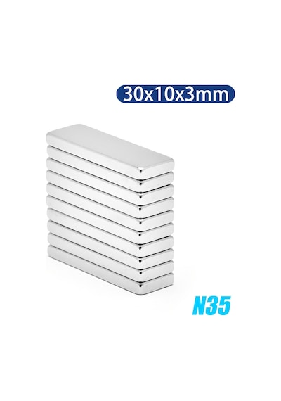 Köşeli Neodyum Mıknatıs Dikdörtgen 30X10X3 Mm - 5 Adet