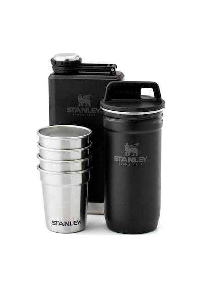 Stanley Adventure Çelik Shot Bardak Ve Matara Seti - Matte Black Pebble