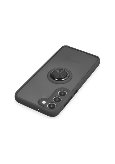 Ilkeshop Newface Samsung Galaxy Uyumlu S23 Plus Kılıf Montreal Yüzüklü Silikon Kapak - Siyah Sıyah