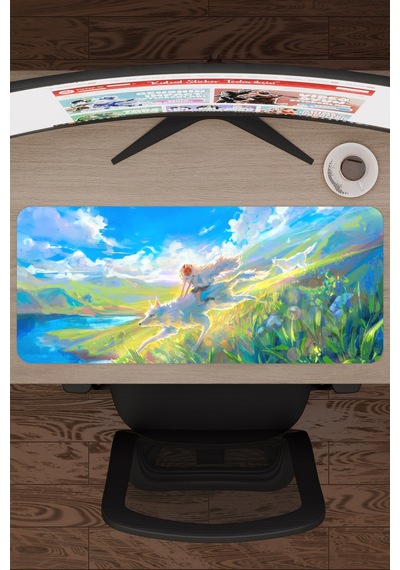 Mononoke Hime Anime V3 - 70x30 Xl Gaming Kauçuk Kaymaz Taban Mouse Pad Fare Altlığı