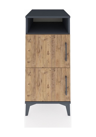 Kronos Komodin 2 Raflı 2 Kapaklı 44x59x96 Antrasit-çam Antrasit