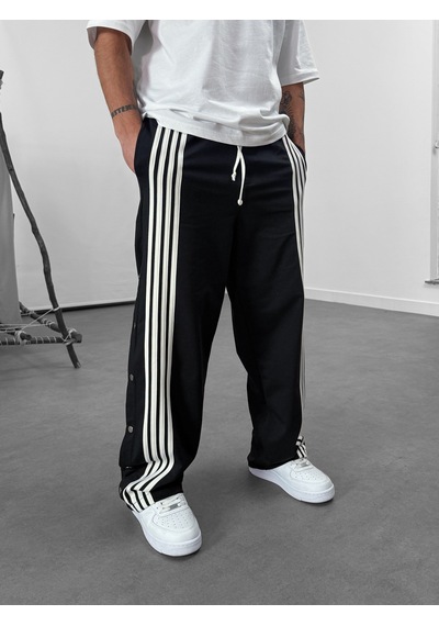 Cocopelli Şeritli Siyah Erkek Baggy Pantolon Coc1062 Siyah