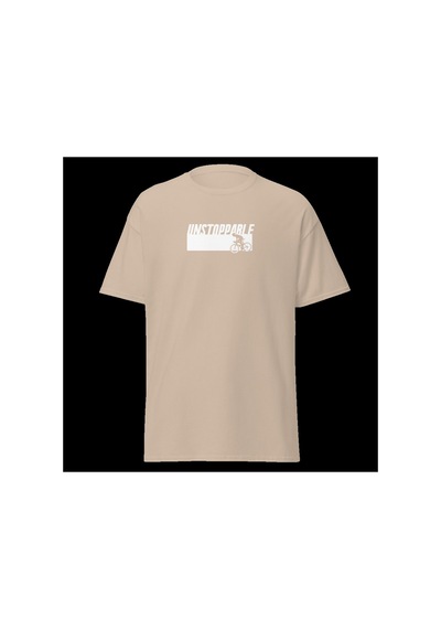 Wildstyle Unstoppable Durdurulamaz Bisiklet Motivasyon Baskılı Unisex Bisiklet Yaka Pamuklu Tişört Camel