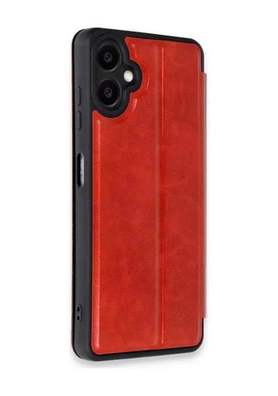 Newface Samsung Galaxy A06 Kılıf Flip Cover - Kırmızı