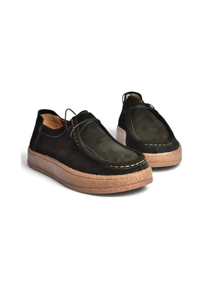 Fox Shoes V999646461 Siyah Hakiki Deri Süet Kadın Ayakkabı
