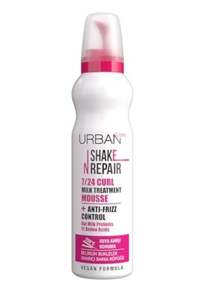 Shake N Repair 7/24 Kabaran Ve Bukleli Saçlara Özel Saç Bakım Köpüğü, 150 Mililitre, Vegan