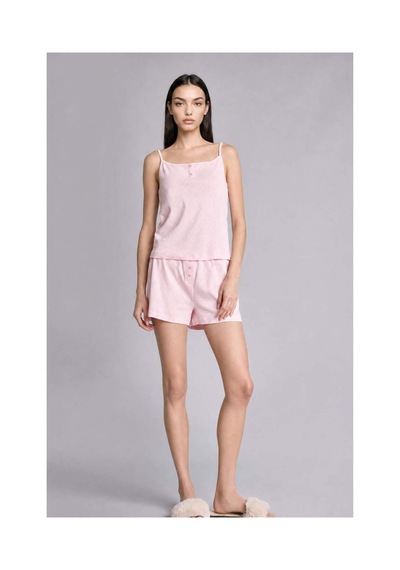 Defacto Regular Fıt Kısa Kollu 2li Açık Pembe Şortlu Pijama Takımı H6955ax26smpn648 Pembe-pn648