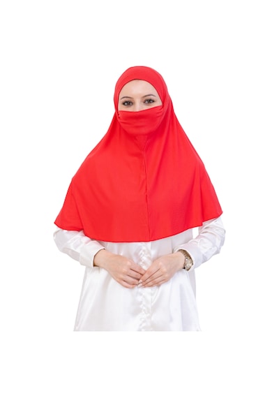 Modish Group Hazır Başörtüsü Pratik İslami Giyim Penye Peçeli Türban Namaz İçin Yumuşak Eşarp Pembe