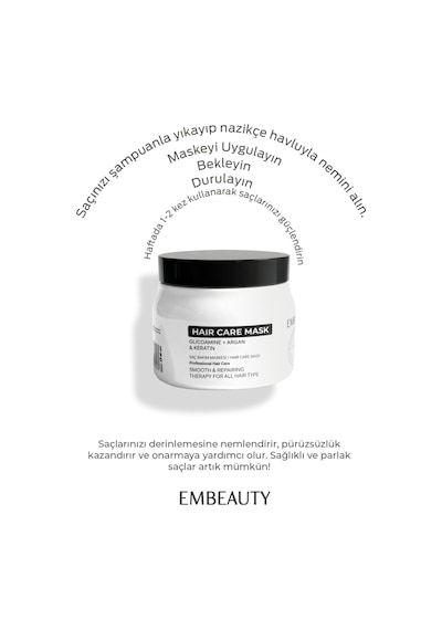 Embeauty Besleyici Onarıcı Keratin Etkili Yoğun Saç Bakım Maskesi 500 ML