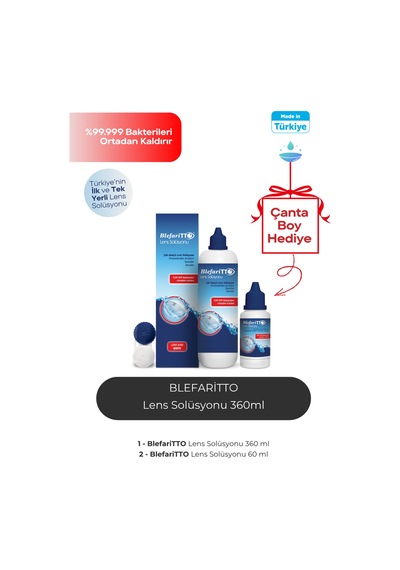 Blefaritto Lens Solüsyonu 360ml + 60 Ml Çanta Boy Hediye