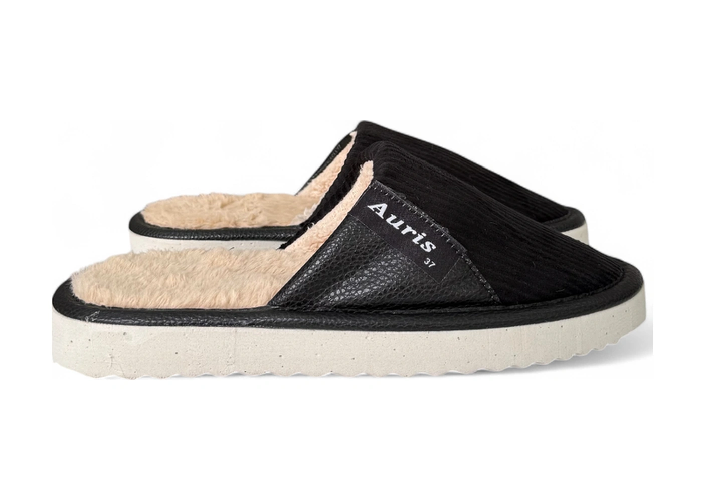 Ar-060 Unisex Kadife Kumaş İçi Kürklü Kışlık Ev Terliği Lacivert