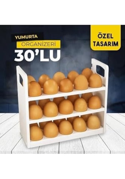 Buzdolabı Raf Düzenleyici 30 Lu Yumurta Kutusu 3 Katlı Yumurta Organizeri Şeffaf Ve Yer Tasarruflu Saklama Kabı 22c Çok Renkli