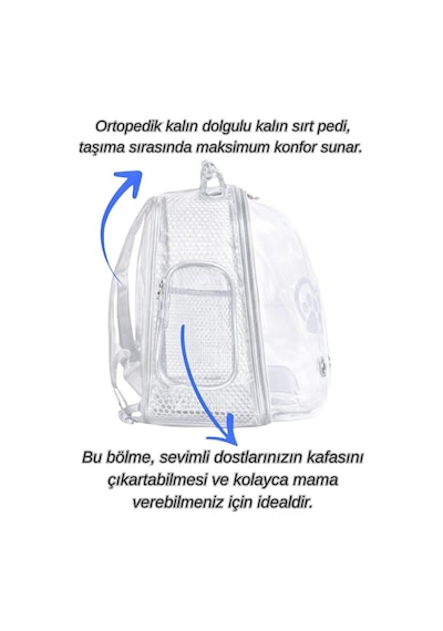Zenith Astronot Model Kedi Ve Köpek Taşıma Çantası, Gri