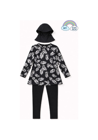 My Kids Wear Kız Çocuk Tesettür Mayo 3 Lü Takım Üst + Tayt + Bone 12565 Siyah - Beyaz My Kids Wear Kız Çocuk Tesettür Mayo 3 Lü Takım Üst + Tayt + Bone 12565 Siyah - Beyaz