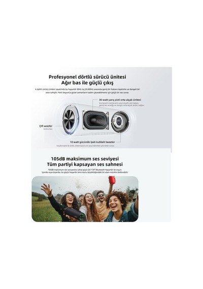 Sp7 40w Taşınabilir Bluetooth Hoparlör 14 Saat Dinleme Rgb Işık Ipx7 Tf Kart Kırmızı