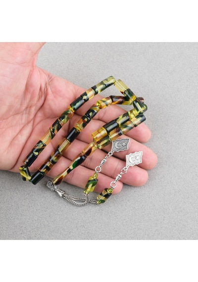 Arizona Katalin Alpaka Püskül Kesme Kesim 7x11mm Tesbih Yeşil
