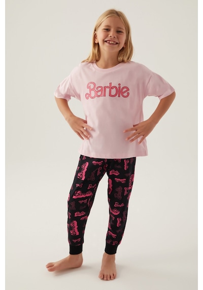 Barbie Cool Toz Pembe Kız Çocuk Pijama Takımı 5274-42805 Toz Pembe