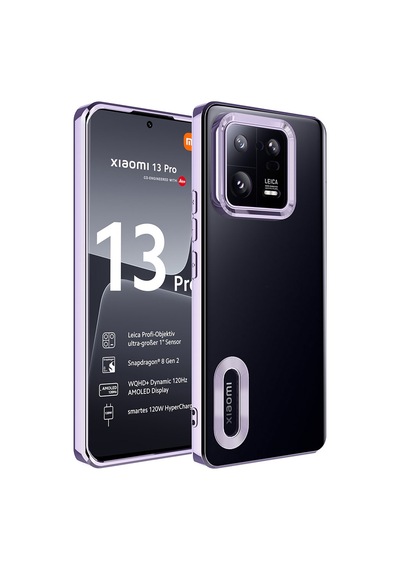Xiaomi Mi 13 Pro Kılıf Kamera Lens Korumalı Logo Gösteren İnce Hafif Pazarplus Derin Mor