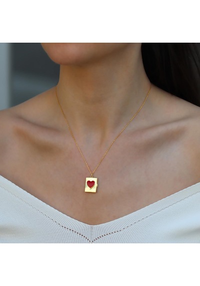 Kalp Açılır Kapanır Gold Gümüş Kolye Gümüş