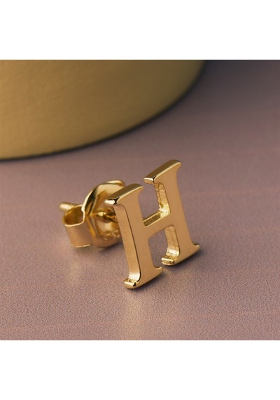 Goldkupe 14 Ayar Altın H Harf Küpe 0,53 Gr-1365