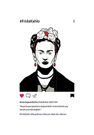 Frida Kahlo Grafiti 2 Bookstagram Defter Çok Renkli