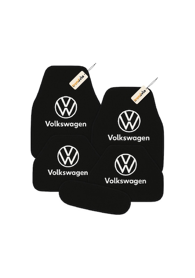 Volkswagen Logolu Siyah Oto Halı Paspas Seti 5 Parça Araca Özel Şık Ve Kaymaz Zemin Koruma