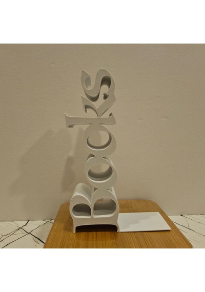 Kitap Tutucu Books Yazılı 3 D Beyaz