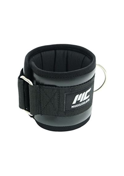Musclecloth Deri Padded Ankle Cuff Tekli Paket Siyah