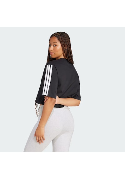 Adidas Essentials 3-stripes Cotton Loose Kadın T-shirt Jd4998 Siyah