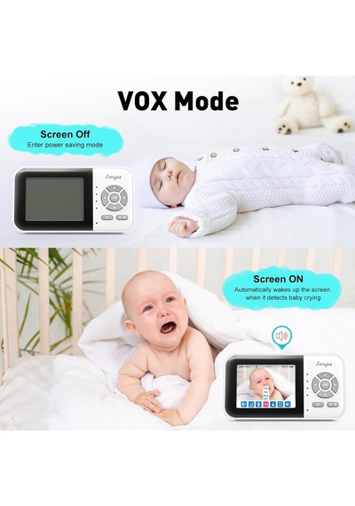 Bebek Kamerası, 2,8 İnç, Bebek Monitörü Mobil Uygulaması, Gece Görüşü, Pil 2500 Mah, Vox Modu, 305 M Menzil, İk Genel