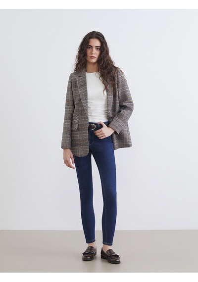 Lcw Jeans İndigo Beli Kemerli Mercury Skinny Fit Kadın Jean Pantolon
