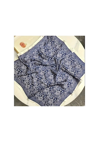 Lilly İnci Paisley Fular Eşarp Lacivert Lacivert