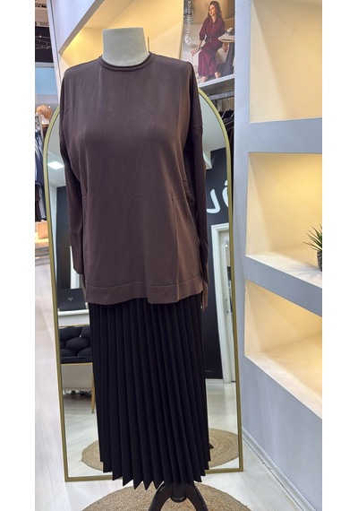 Nuss Triko Tunik Kahve K116 Kahverengi