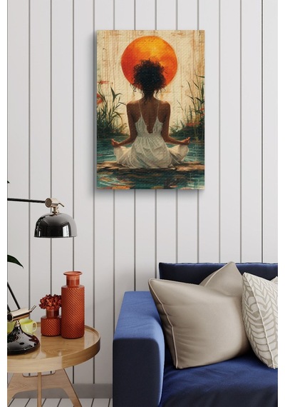 Yoga Yapan Kadın Yağlı Kanvas Tablo