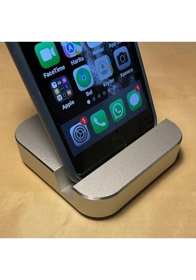 Premium Alüminyum Cep Telefonu Standı Masaüstü Kullanım İçin Ergonomik, Kompakt Tasarım, İphone Ve Android Uyumlu, Gümüş Grisi