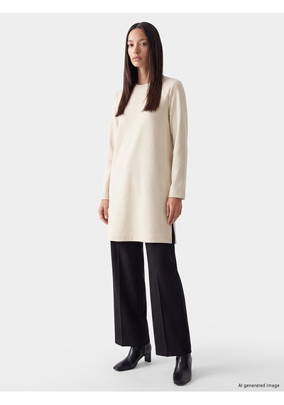Lcw Everyday Gri Oversize Soft Touch Kadın Tunik