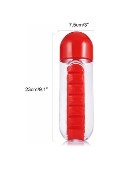 Büro Ev Ofis 600ml Hasta İlaç Planlama Takip Su Matarası