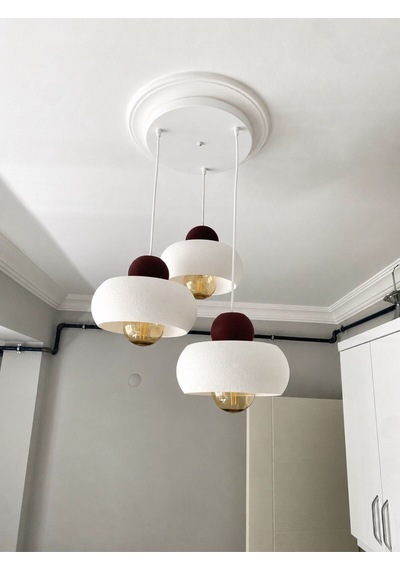 Lora Bohem Modern Salon Avizesi - Nestvibe Beyaz