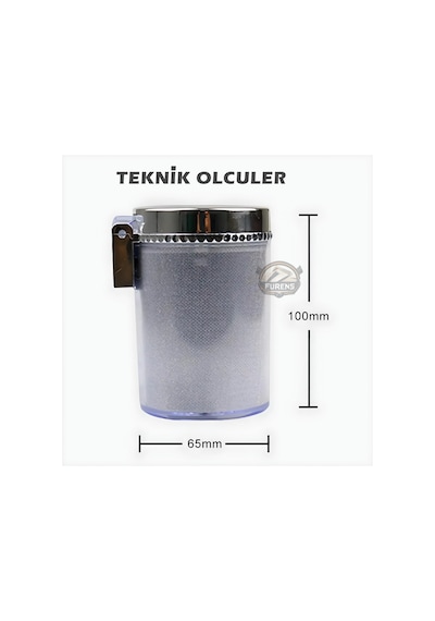 Araç Içi Küllük Led Işıklı 7 Renkli Rgb Lüx Tip Kapaklı Araba Küllüğü
