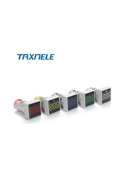 Yuvarlak Voltmetre-ac 60-500v 0-100a Led Dijital Voltmetre Ampermetre Hertz Hz Sinyal Işıkları 220v-yeşil