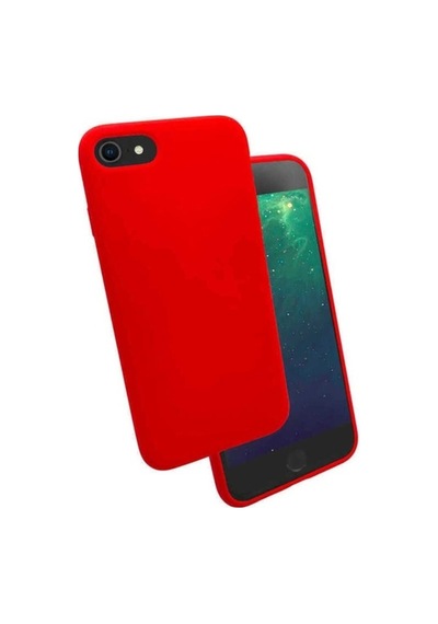 Apple Uyumlu iPhone Se 2022 Kılıf Zore Silk Silikon Kırmızı