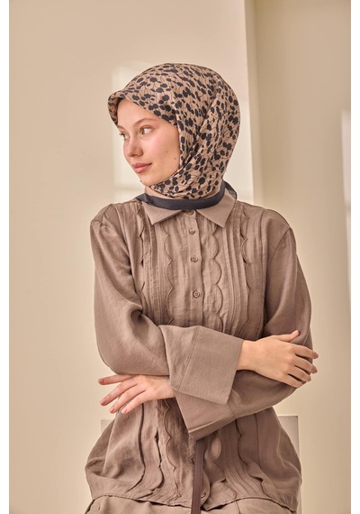 Silk Home Aura Eşarp 140005-04 Koyu Lacivert, Vizon, Kiremit