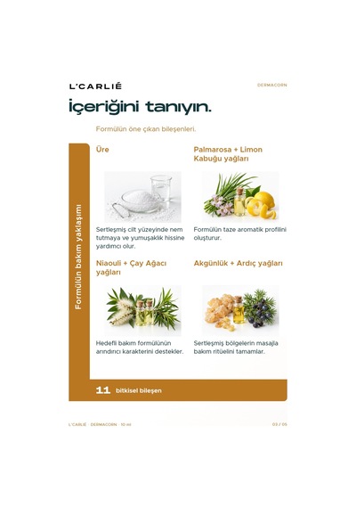 L'carlıe Dermacorn Sertleşmiş Bölge Bakım Kremi Üre İçerikli 10 Ml